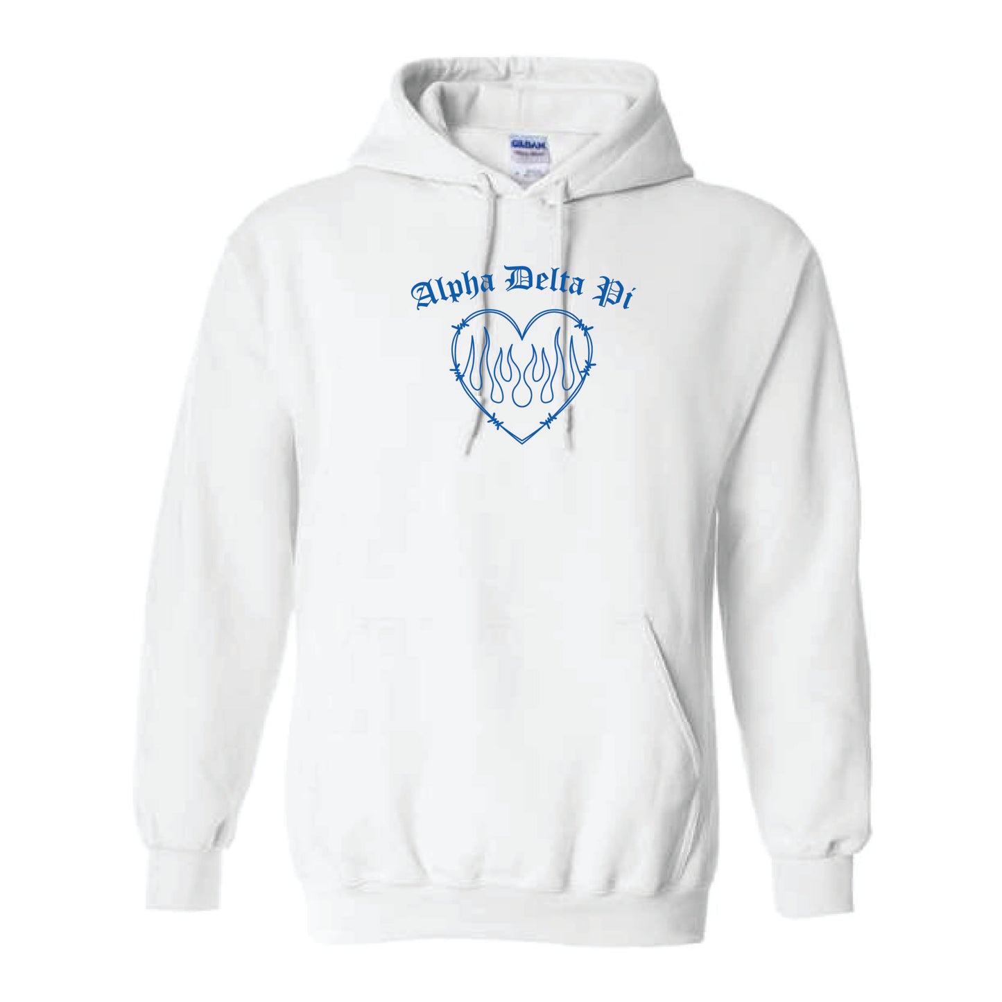 Printed Flame Heart Hoodie Design