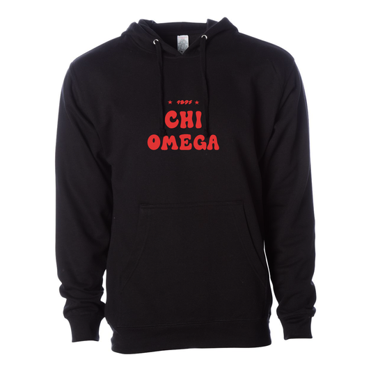 #Chi Omega Hoodie, Bubble Print Design