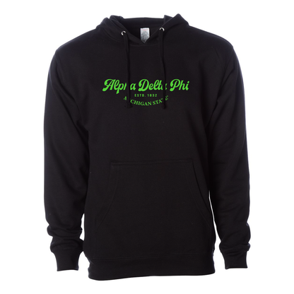 #Alpha Delta Phi Hoodie, Elegant Print Design