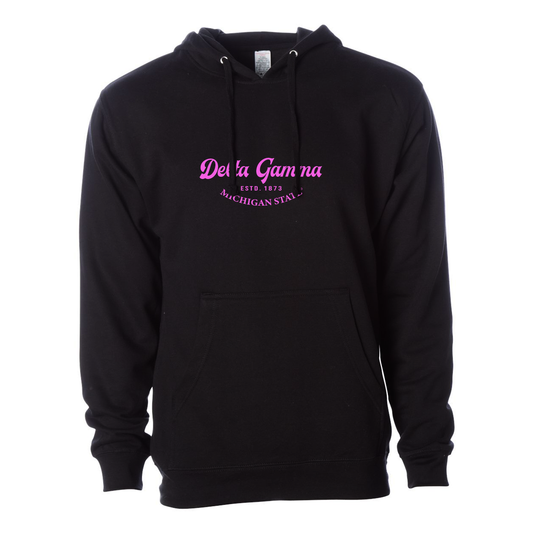 #Delta Gamma Hoodie, Elegant Print Design