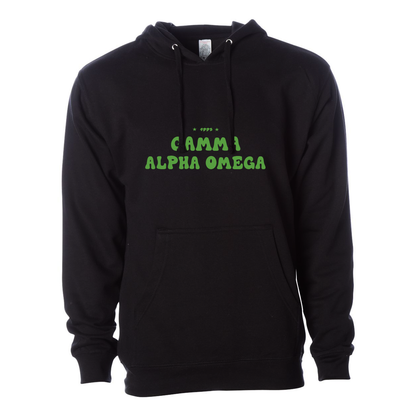 #Gamma Alpha Omega Hoodie, Bubble Print Design