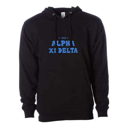 #Alpha Xi Delta Hoodie, Bubble Print Design