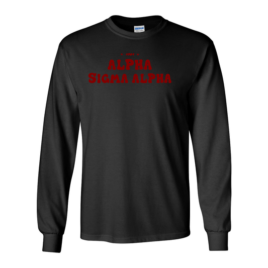 #Alpha Sigma Alpha Long-Sleeve Shirt, Bubble Print Design