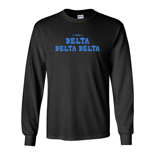 #Delta Delta Delta Long-Sleeve Shirt, Bubble Print Design