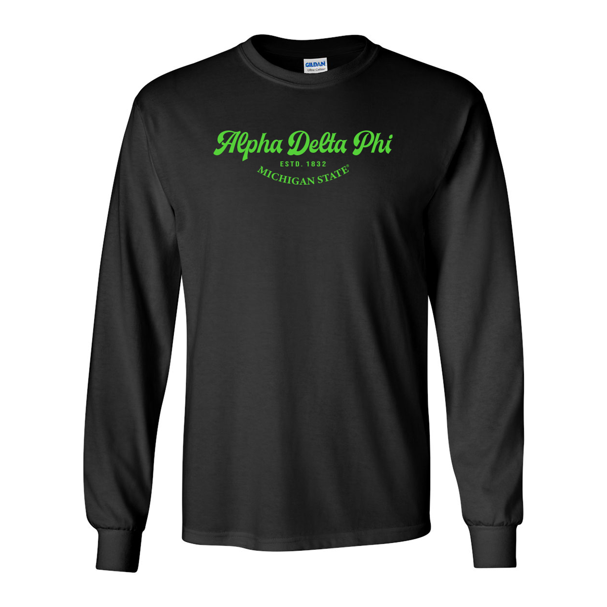 #Alpha Delta Phi Long-Sleeve Shirt, Elegant Print Design