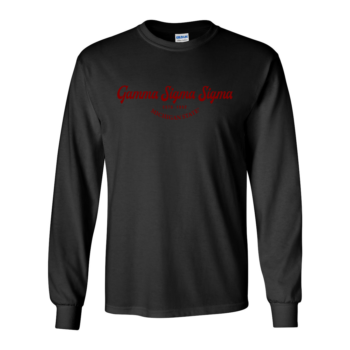 #Gamma Sigma Sigma Long-Sleeve Shirt, Elegant Print Design