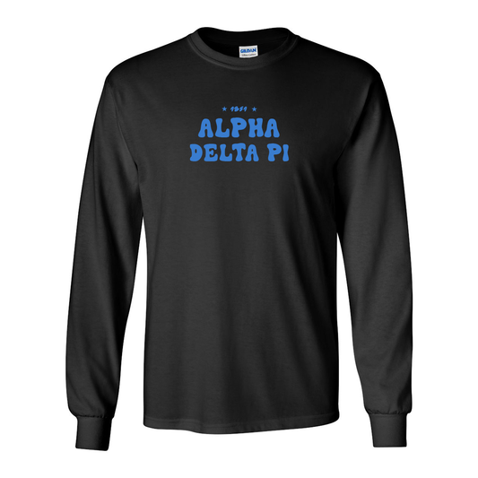 #Alpha Delta Pi Long-Sleeve Shirt, Bubble Print Design