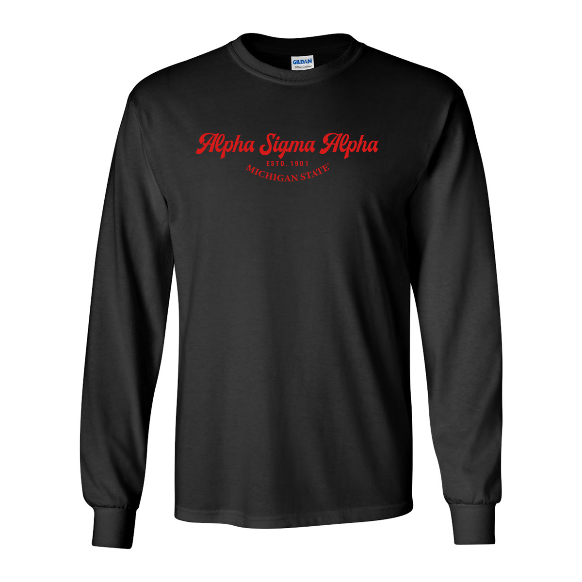 #Alpha Sigma Alpha Long-Sleeve Shirt, Elegant Print Design