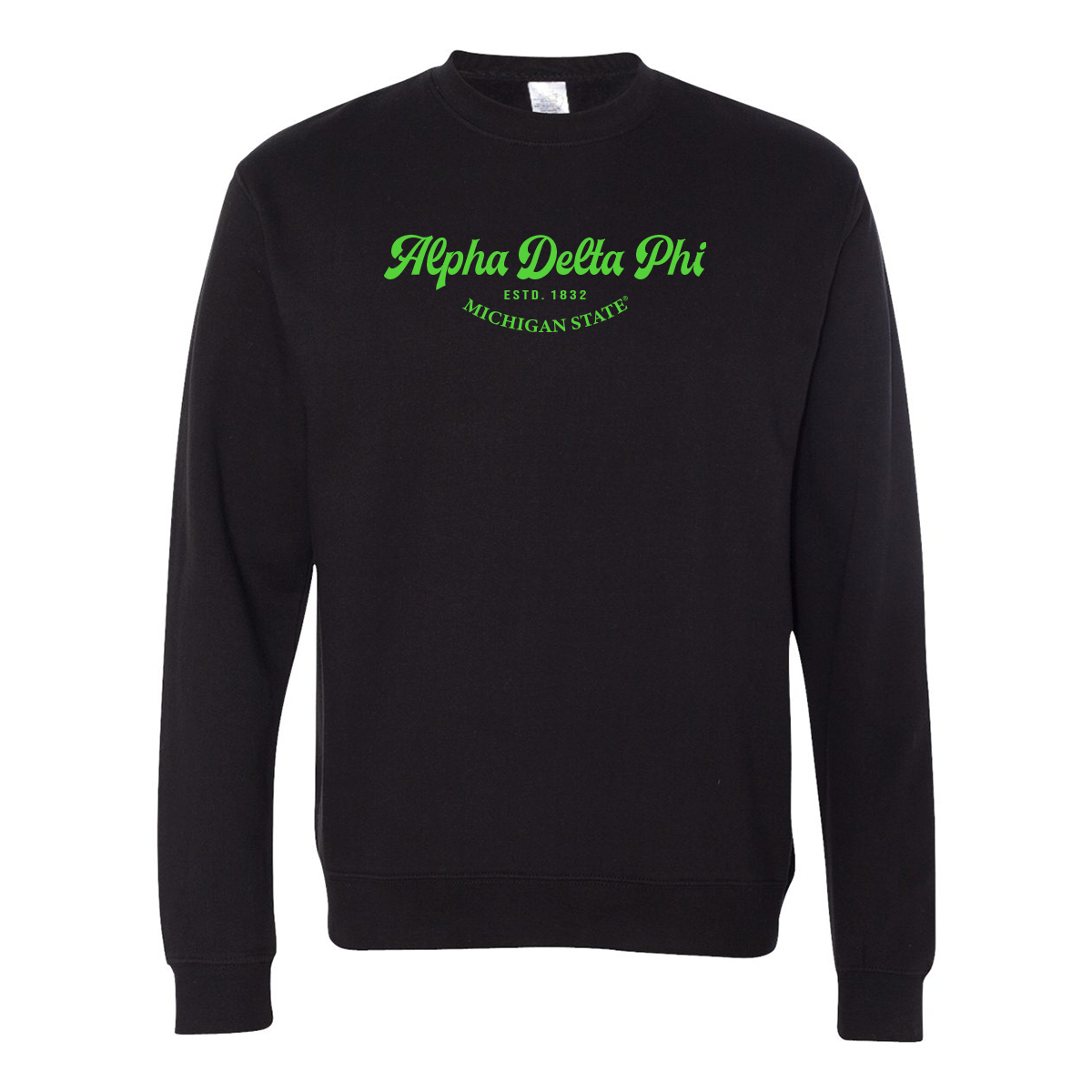 #Alpha Delta Phi Crewneck Sweatshirt, Elegant Print Design