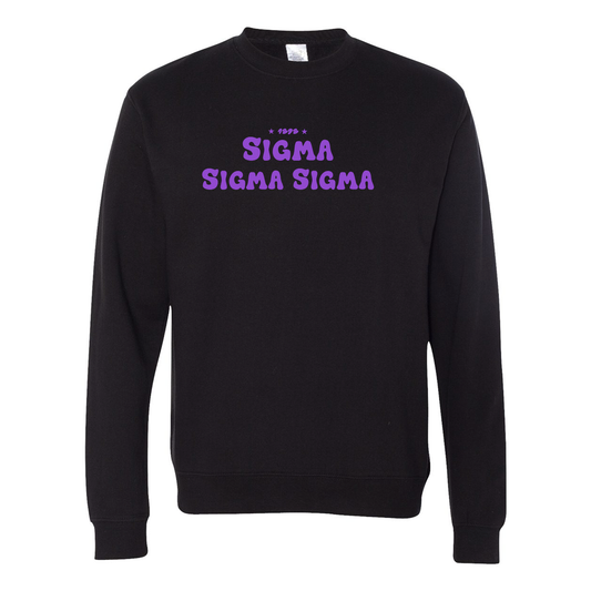 #Sigma Sigma Sigma Crewneck Sweatshirt, Bubble Print Design