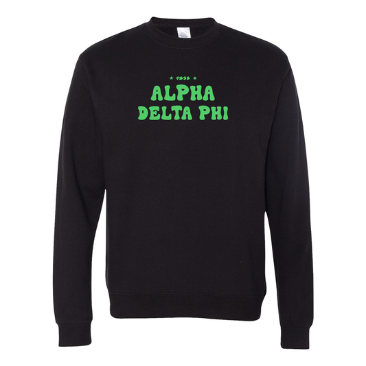 #Alpha Delta Phi Crewneck Sweatshirt, Bubble Print Design