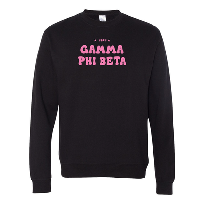 #Gamma Phi Beta Crewneck Sweatshirt, Bubble Print Design