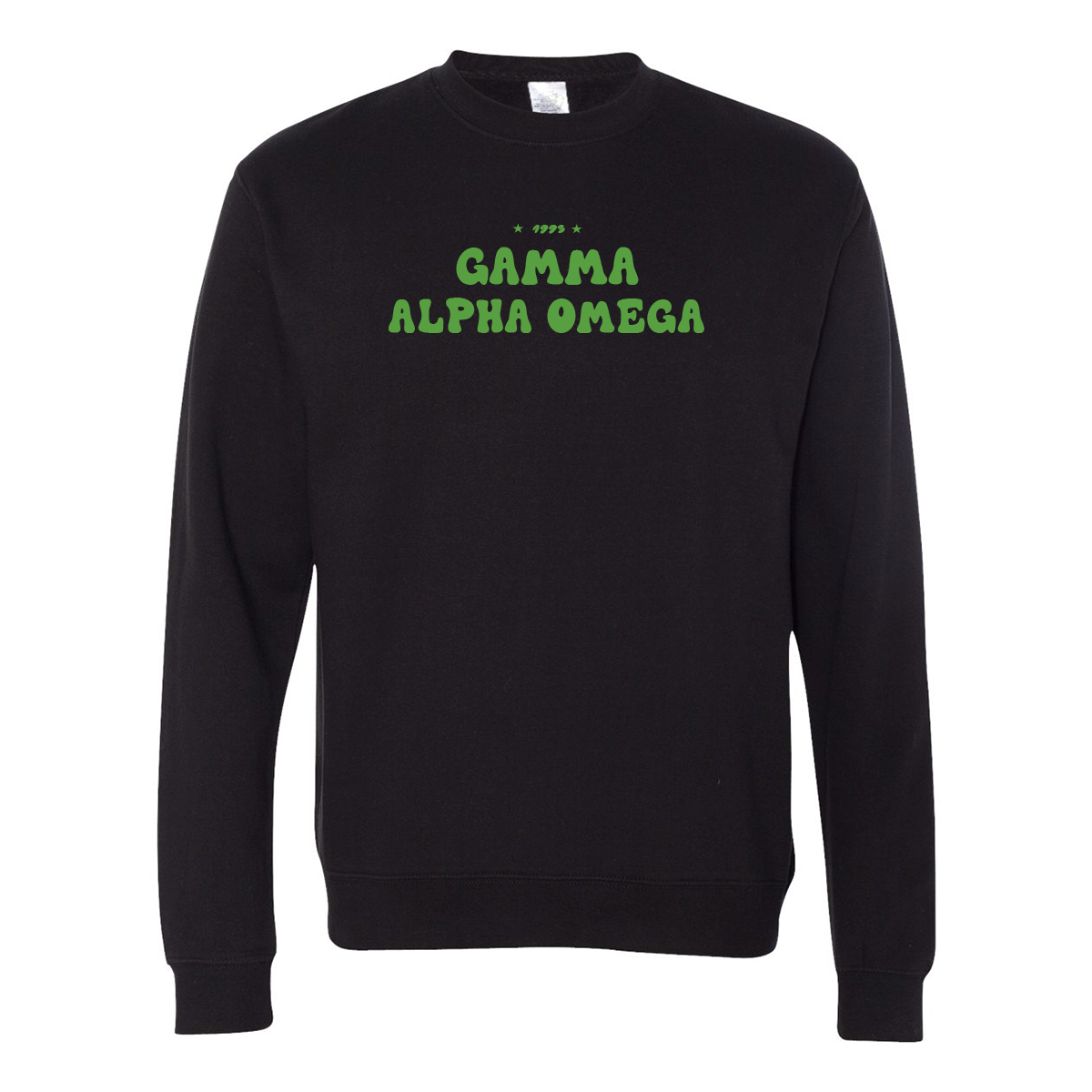 #Gamma Alpha Omega Crewneck Sweatshirt, Bubble Print Design