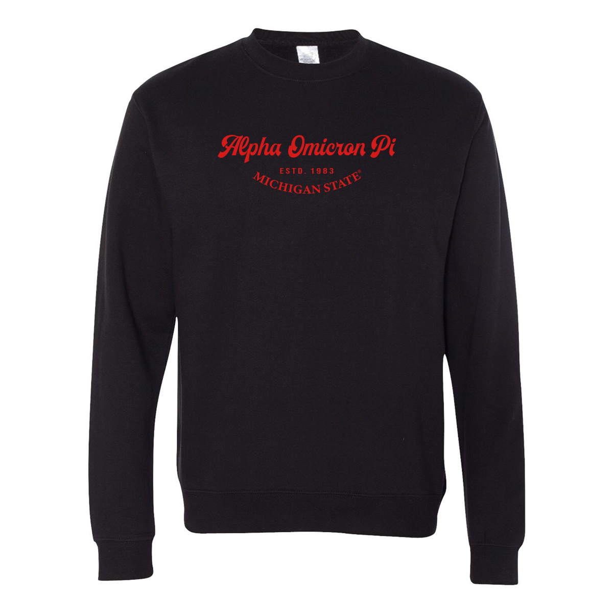 #Alpha Omicron Pi Crewneck Sweatshirt, Elegant Print Design