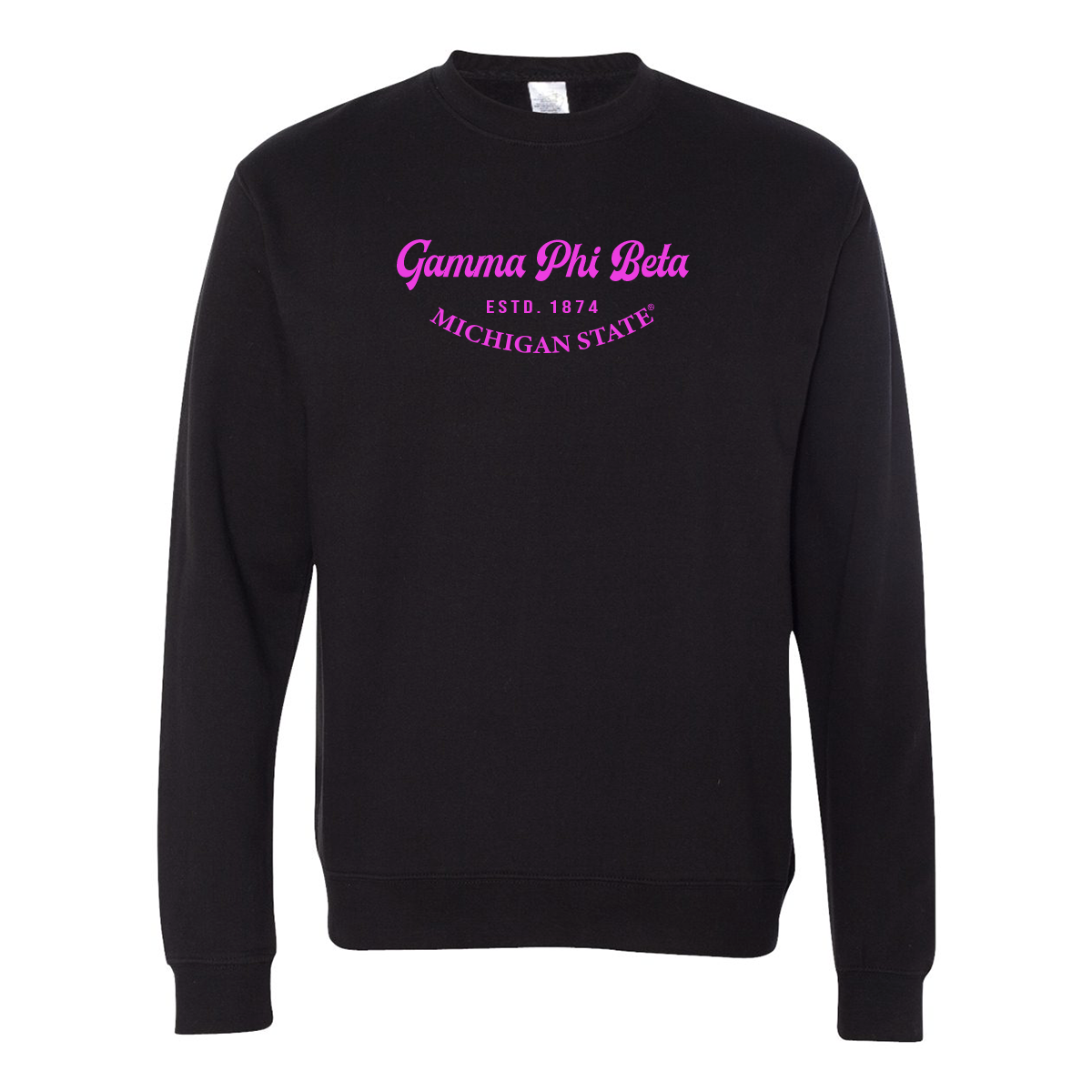 #Gamma Phi Beta Crewneck Sweatshirt, Elegant Print Design