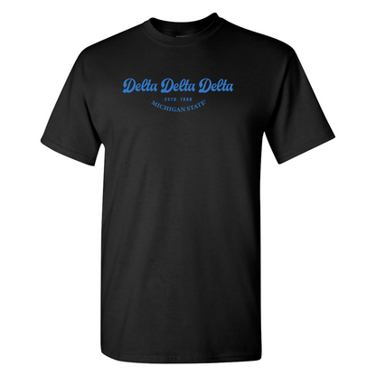 #Delta Delta Delta T-Shirt, Elegant Print Design