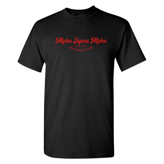 #Alpha Sigma Alpha T-Shirt, Elegant Print Design