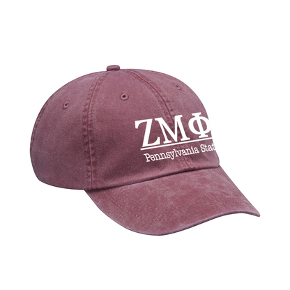 Sorority Pigment-Dyed Hat, Greek Letters with Custom Text - EMB