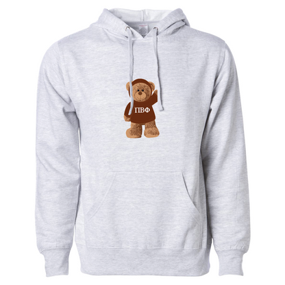 Printed Brown Teddy Bear Hoddle Design