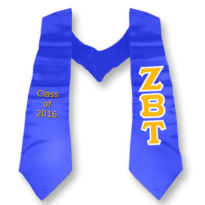 Zeta Beta Tau Graduation Stole with Twill Letters - TWILL