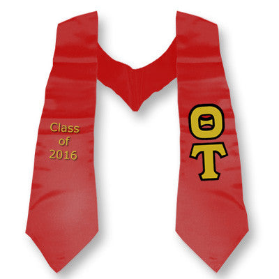 Theta Tau Graduation Stole with Twill Letters - TWILL