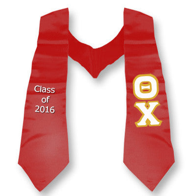 Theta Chi Graduation Stole with Twill Letters - TWILL