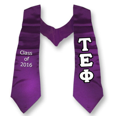 Tau Epsilon Phi Graduation Stole with Twill Letters - TWILL