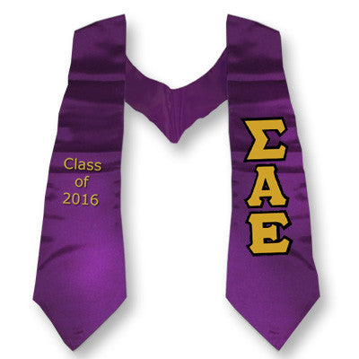 Sigma Alpha Epsilon Graduation Stole with Twill Letters - TWILL