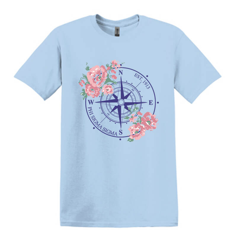 Printed Floral Compass Design - DTG