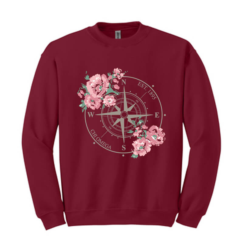 Printed Floral Compass Design - DTG