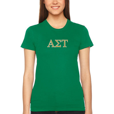 Alpha Sigma Tau Embroidered Jersey Tee - Gildan G640L - EMB