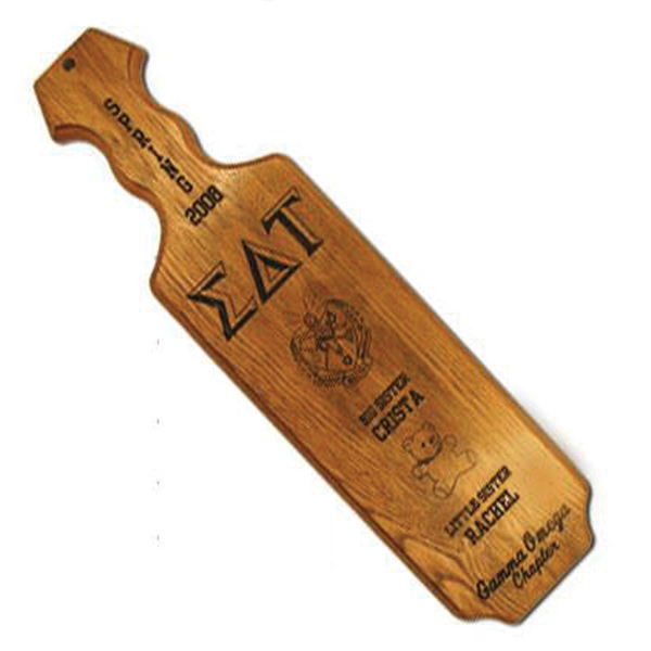 Greek Fraternity Wood Paddle & Letter Kit, 21 Paddle W/Traditional Handle, 1-3 Letters (Sigma Lambda BETA, 1 inch Letters)