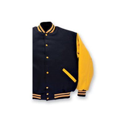 Sports Letterman Jacket in Dark Green and Athletic Gold