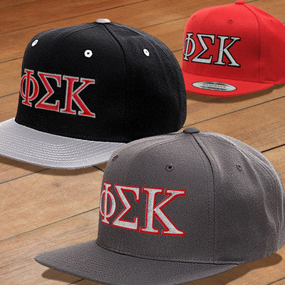 Phi Sigma Kappa Snapback Cap, 2-Color Greek Letters - 6089 - EMB