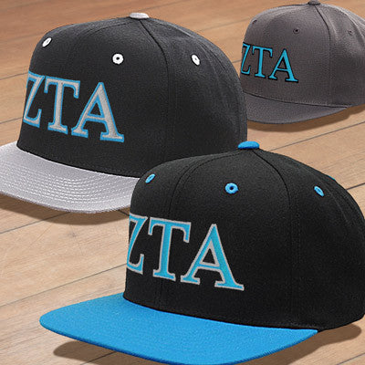 Zeta Tau Alpha Snapback Cap, 2-Color Greek Letters - 6089 - EMB