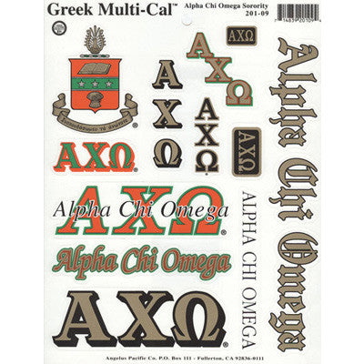 Alpha Chi Omega Multi Cal Stickers Greek Accessories Something