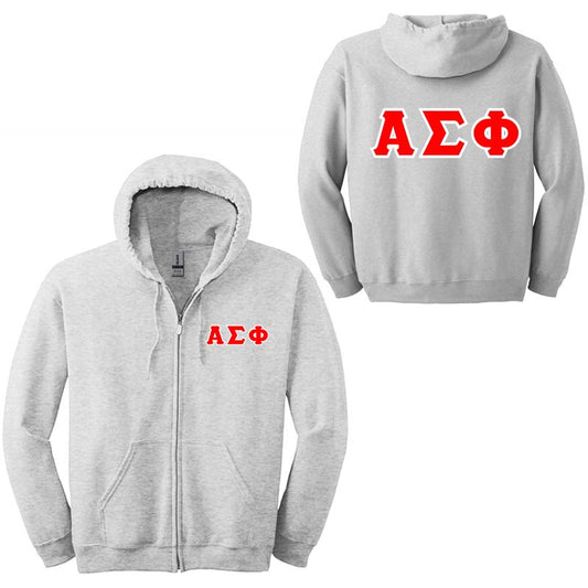 Alpha Sigma Phi Fraternity Full-Zip Hoodie - G186 - TWILL