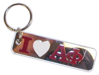 Alpha Phi I Love Keychain - Craftique cqMHK