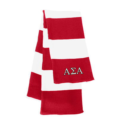 Greek Sorority Rugby-striped Knit Scarf - Sportsman SP02 - EMB