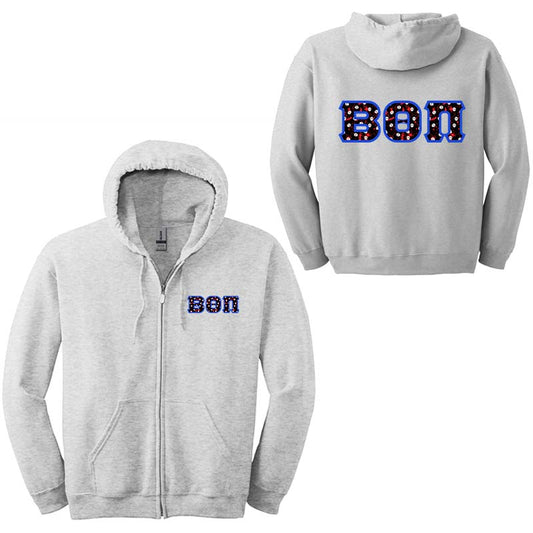 Beta Theta Pi Fraternity Full-Zip Hoodie - G186 - TWILL