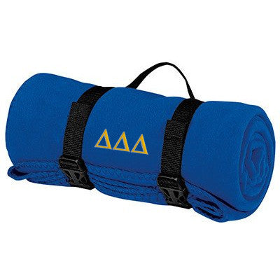 Delta Delta Delta Fleece Blanket with Straps, 2-Color Greek Letters - BP10 - EMB