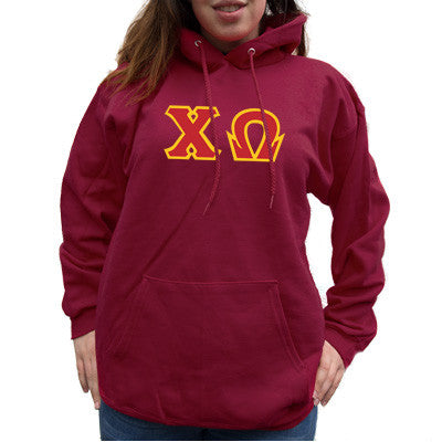 Chi Omega Hanes 10oz. Hoodie - Hanes F170 - TWILL