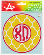 Sorority Quatrefoil Monogram Sticker - Greek Accessories – Something Greek