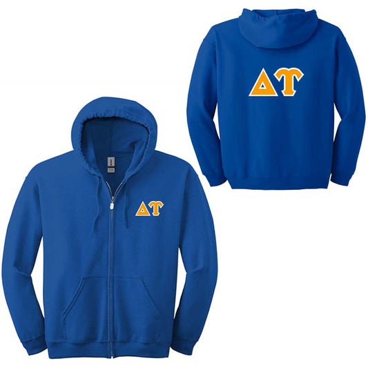 Delta Upsilon Fraternity Full-Zip Hoodie - G186 - TWILL