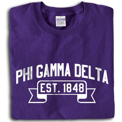 Phi Gamma Delta FIJI T-Shirt, Printed Vintage Football Design - G500 - CAD