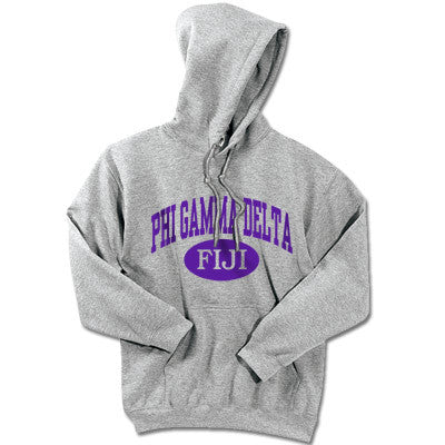 FIJI Phi Gamma Delta Hoodie, Printed Vertical Arc Design - G185 - CAD