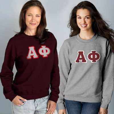 Alpha Phi 9oz. Crewneck Sweatshirt, 2-Pack Bundle Deal - G120 - TWILL