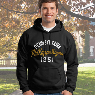 Phi Kappa Sigma State and Date Printed Hoody - Gildan 18500 - CAD