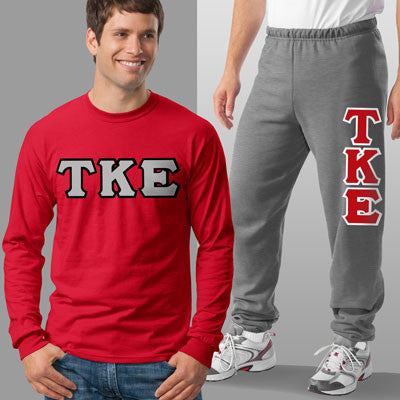 Tau Kappa Epsilon Long-Sleeve and Sweatpants, Package Deal - TWILL