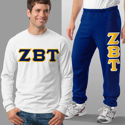 Zeta Beta Tau Long-Sleeve and Sweatpants, Package Deal - TWILL